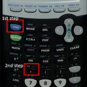 Image showing how to write scientific notation in calculators like TI-84 plus