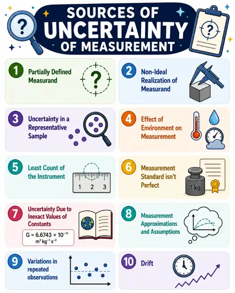 Image showing different sources of uncertainty of measurement