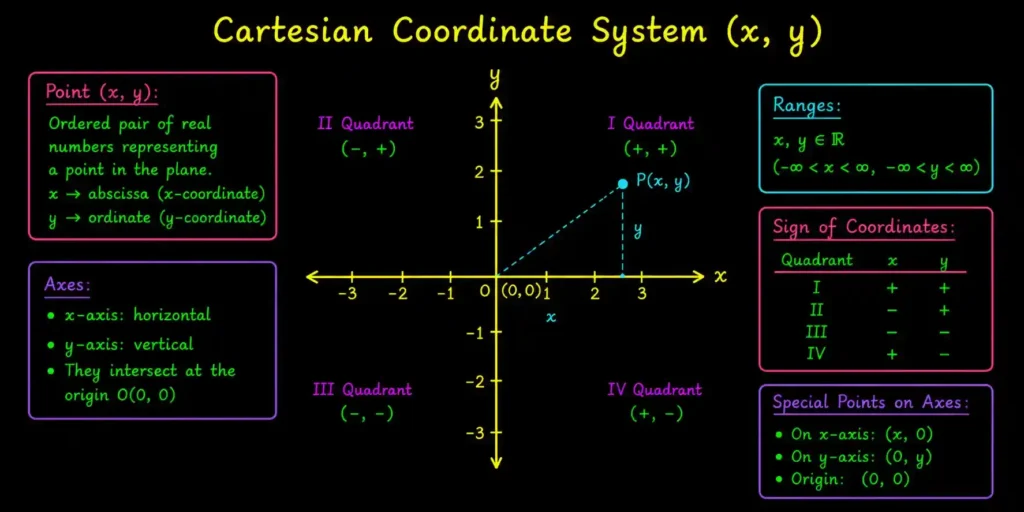 Image showing basic concepts of cartesian coordinate system with a graph