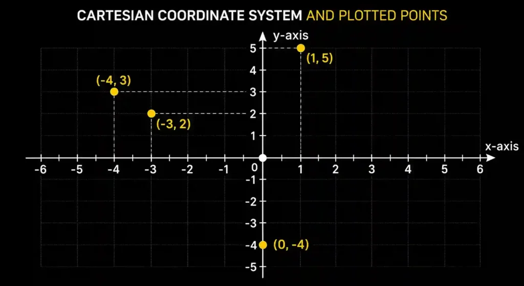 Image showing a Cartesian coordinate plane to understand the concept of a coordinate system visually.